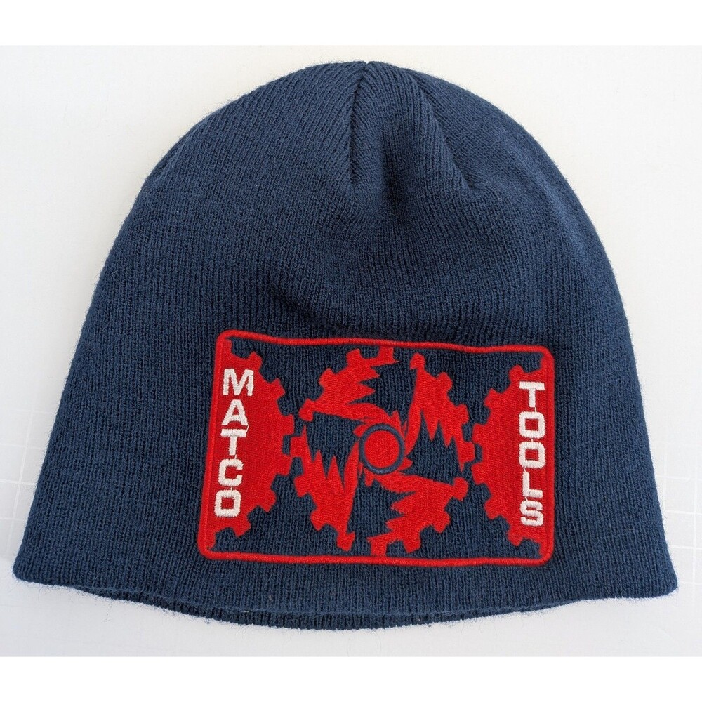 Matco Tools Beanie Hat Blue Knit Winter Cap Mechanic Automotive Workwear